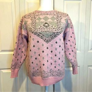 🍋 Maser Pink and Gray Crewneck Sweater - Medium (8)